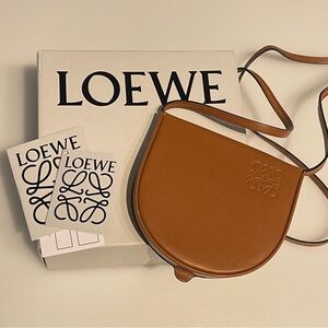 Loewe brown leather small heel crossbody pouch